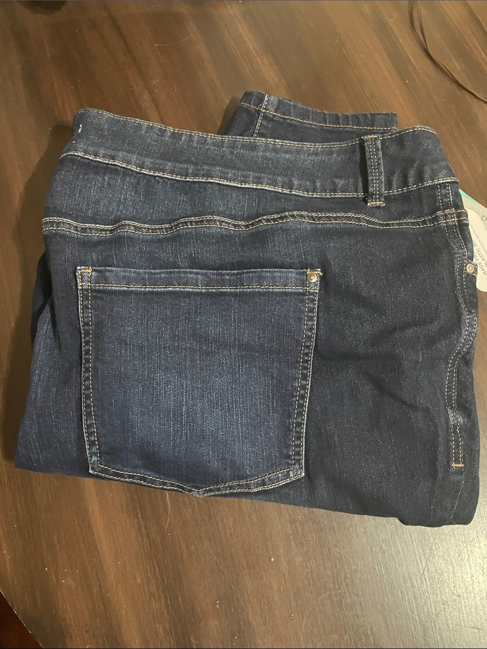 Maurices Dark Blue Denim Jeggings with Pocket Detail